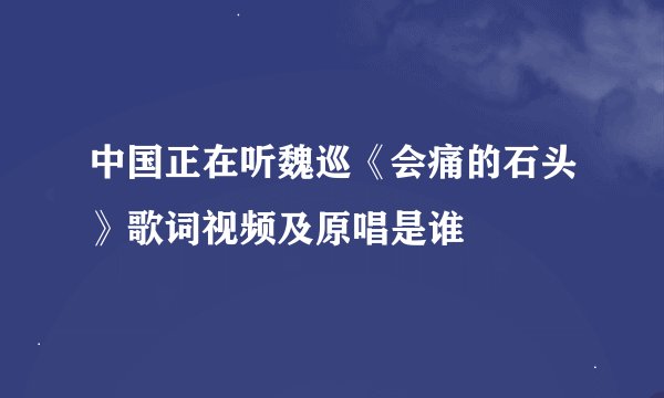 中国正在听魏巡《会痛的石头》歌词视频及原唱是谁