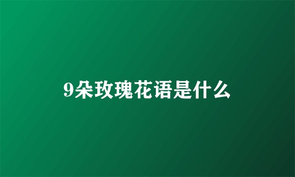 9朵玫瑰花语是什么