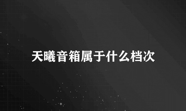 天曦音箱属于什么档次