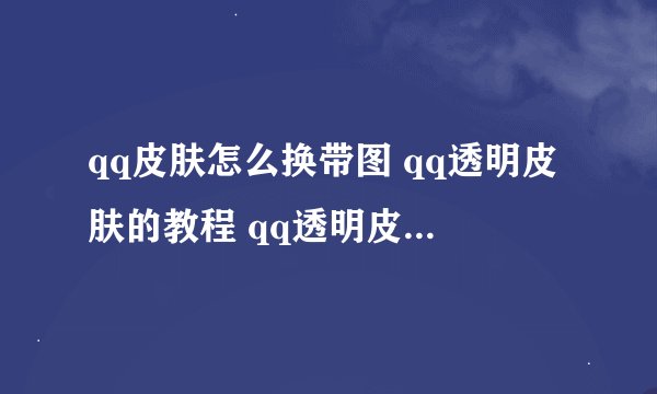 qq皮肤怎么换带图 qq透明皮肤的教程 qq透明皮肤的下载