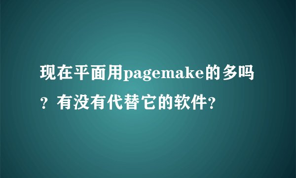 现在平面用pagemake的多吗？有没有代替它的软件？