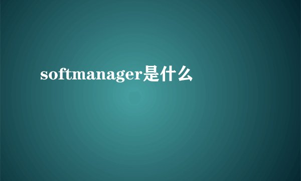 softmanager是什么