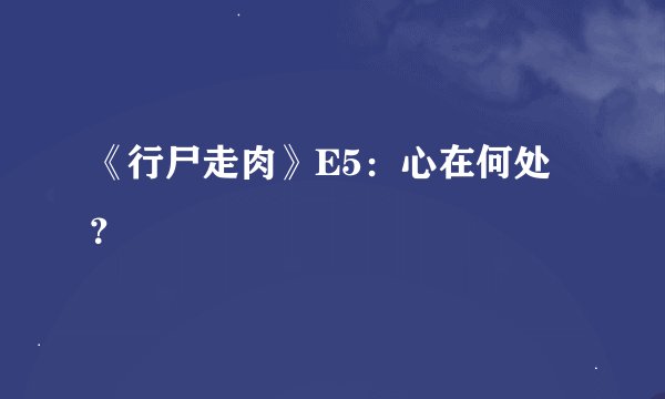 《行尸走肉》E5:心在何处?