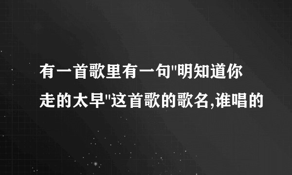 有一首歌里有一句