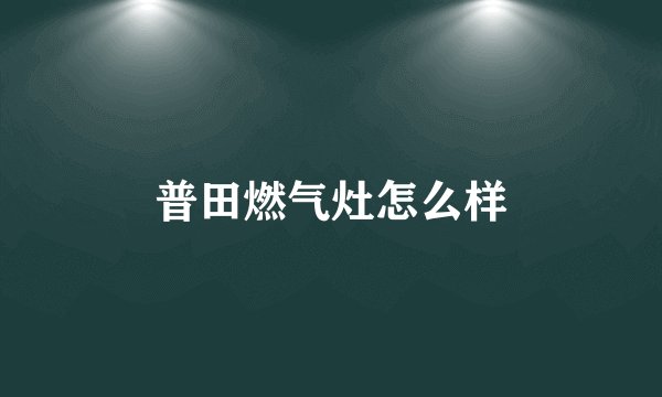 普田燃气灶怎么样