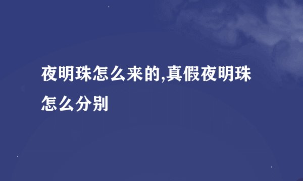 夜明珠怎么来的,真假夜明珠怎么分别