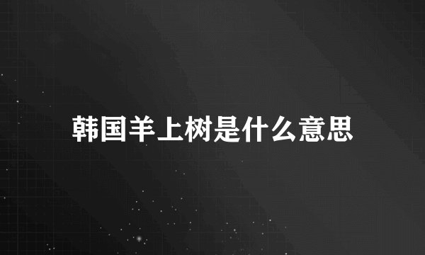 韩国羊上树是什么意思