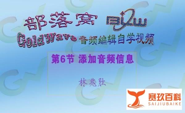 GoldWave添加文件信息视频：编辑金波音频文件信息参数