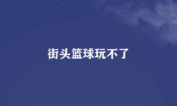 街头篮球玩不了