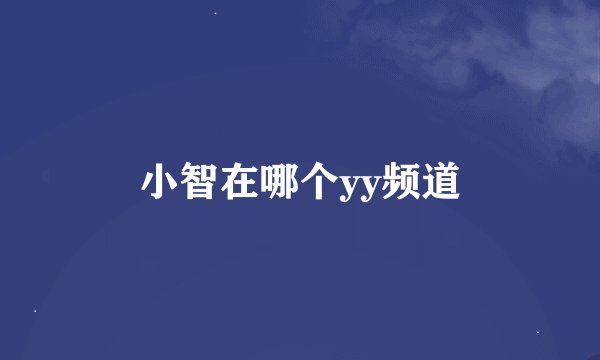 小智在哪个yy频道