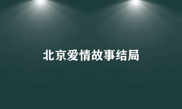 北京爱情故事结局