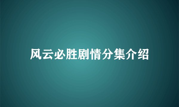 风云必胜剧情分集介绍