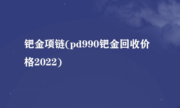 钯金项链(pd990钯金回收价格2022)