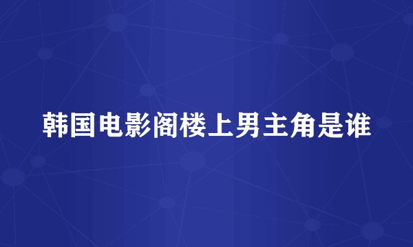 韩国电影阁楼上男主角是谁