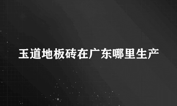 玉道地板砖在广东哪里生产