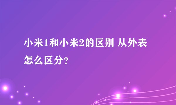 小米1和小米2的区别 从外表怎么区分？