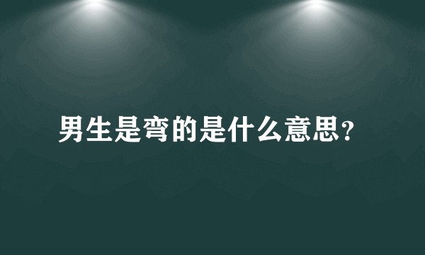 男生是弯的是什么意思?