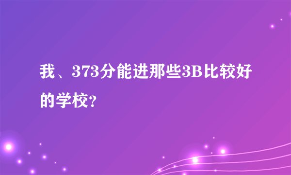 我、373分能进那些3B比较好的学校？
