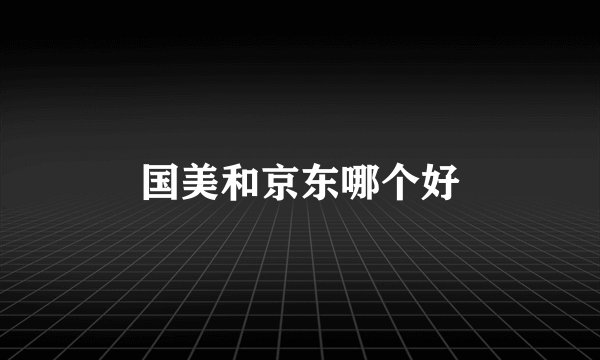 国美和京东哪个好