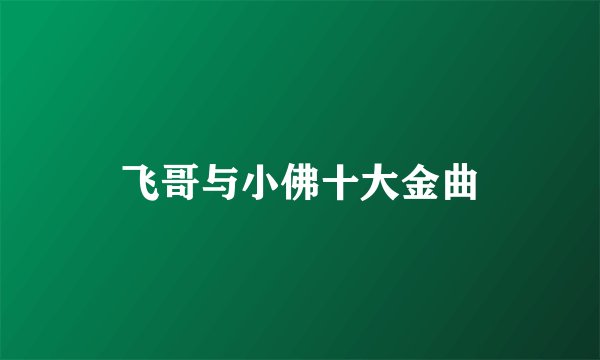 飞哥与小佛十大金曲