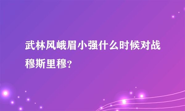 武林风峨眉小强什么时候对战穆斯里穆?