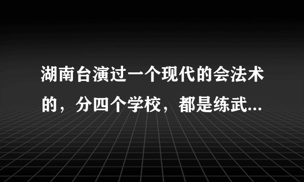 湖南台演过一个现代的会法术的，分四个学校，都是练武的，对抗东方不败，，是什么电视剧，谢大家啦