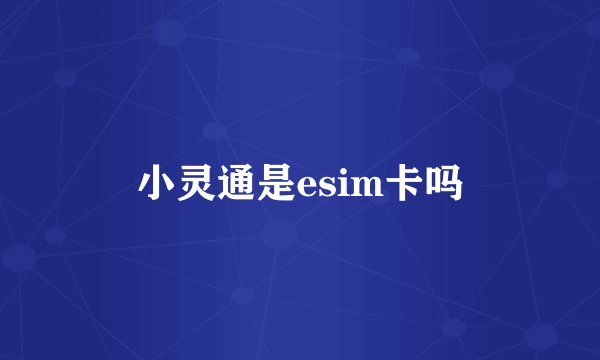 小灵通是esim卡吗