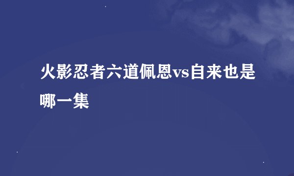 火影忍者六道佩恩vs自来也是哪一集