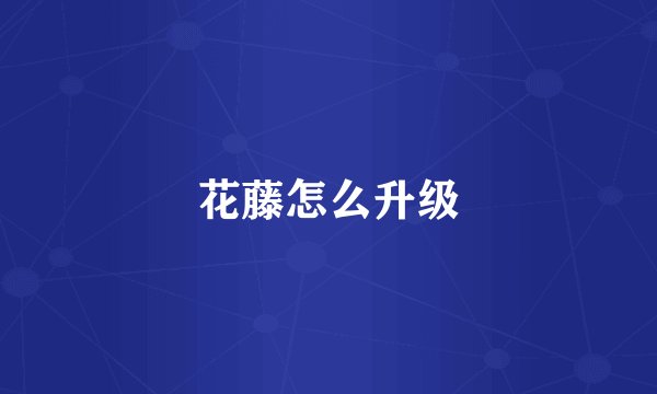 花藤怎么升级