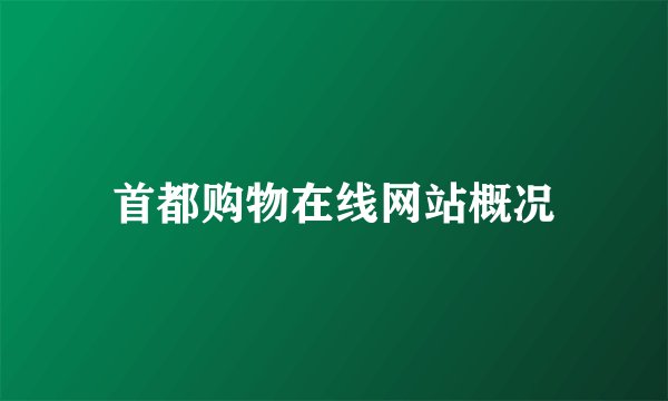首都购物在线网站概况