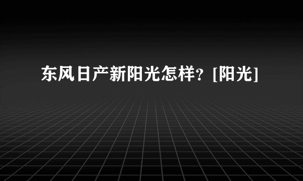 东风日产新阳光怎样？[阳光]
