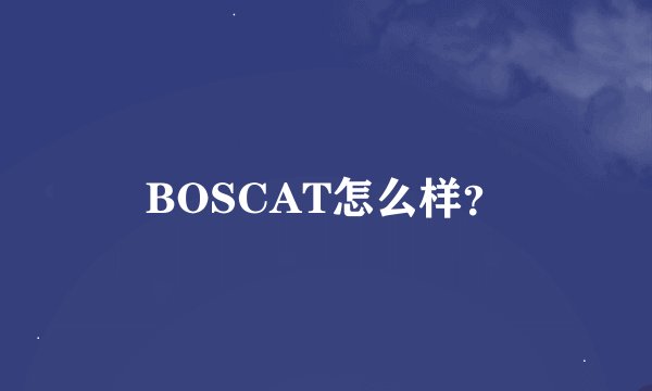 BOSCAT怎么样？