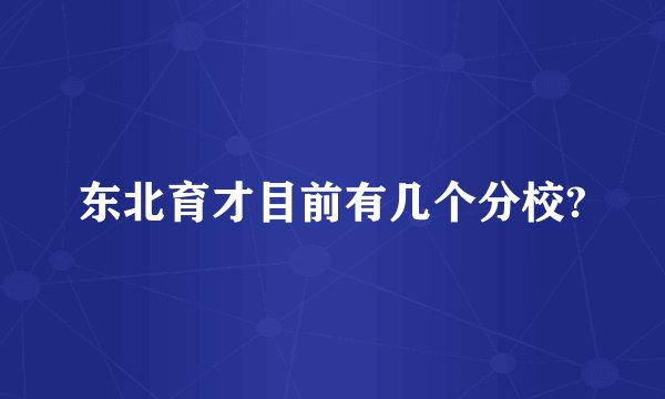 东北育才目前有几个分校?