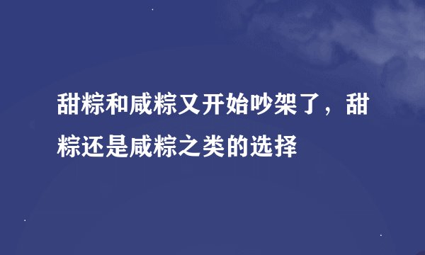甜粽和咸粽又开始吵架了，甜粽还是咸粽之类的选择