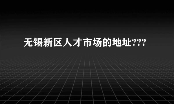 无锡新区人才市场的地址???