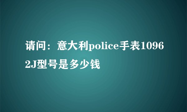 请问：意大利police手表10962J型号是多少钱