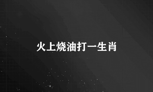 火上烧油打一生肖