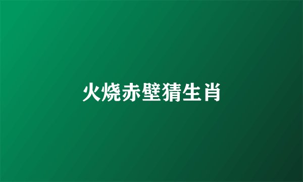 火烧赤壁猜生肖