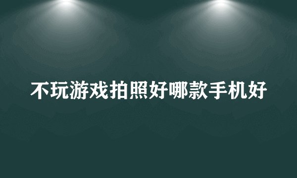 不玩游戏拍照好哪款手机好