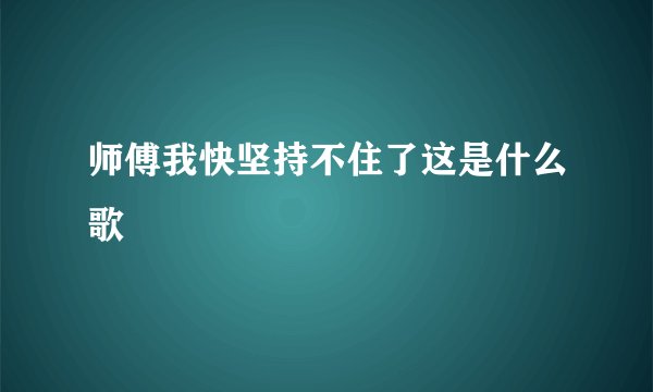 师傅我快坚持不住了这是什么歌