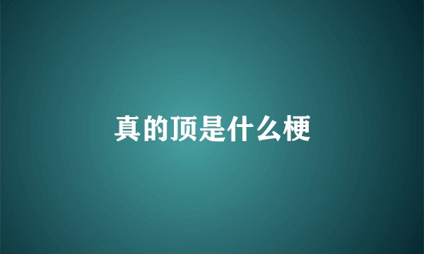 真的顶是什么梗