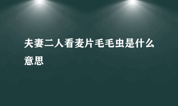 夫妻二人看麦片毛毛虫是什么意思