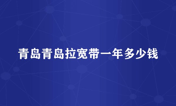 青岛青岛拉宽带一年多少钱