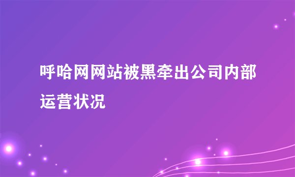 呼哈网网站被黑牵出公司内部运营状况