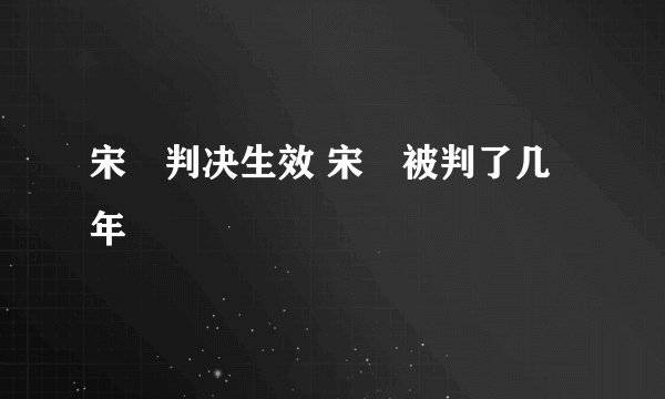 宋喆判决生效 宋喆被判了几年