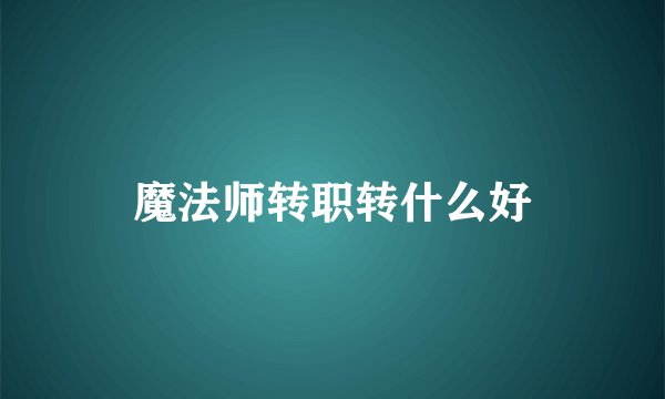 魔法师转职转什么好