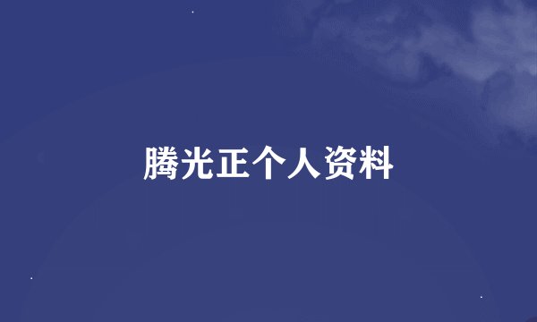 腾光正个人资料