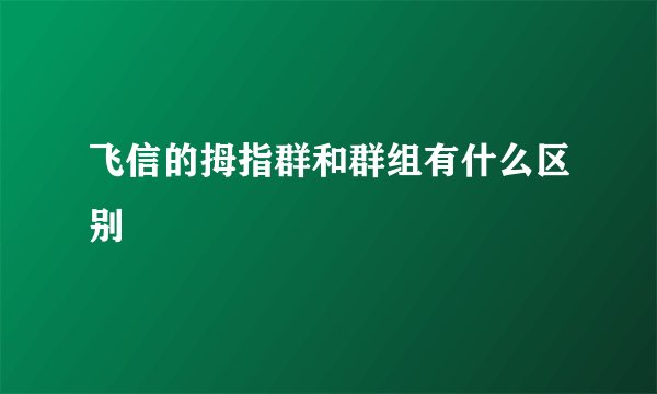 飞信的拇指群和群组有什么区别