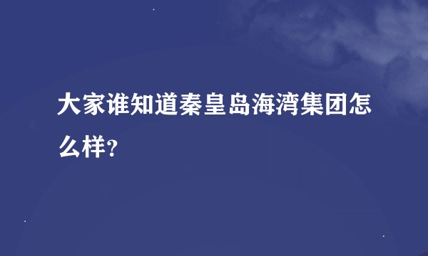 大家谁知道秦皇岛海湾集团怎么样？