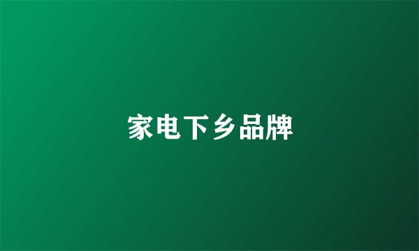 家电下乡品牌